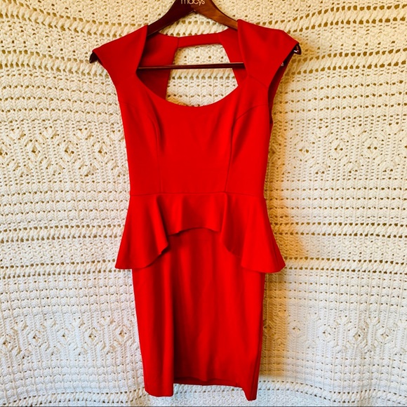 Red Peplum Dress by Bebe ❣️ - Picture 6 of 7